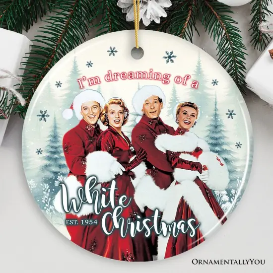 I&rsquo;m Dreaming of a White Christmas Ornament, 1954 Classic Holiday Inn Movie Gift and Tree Decor {1}