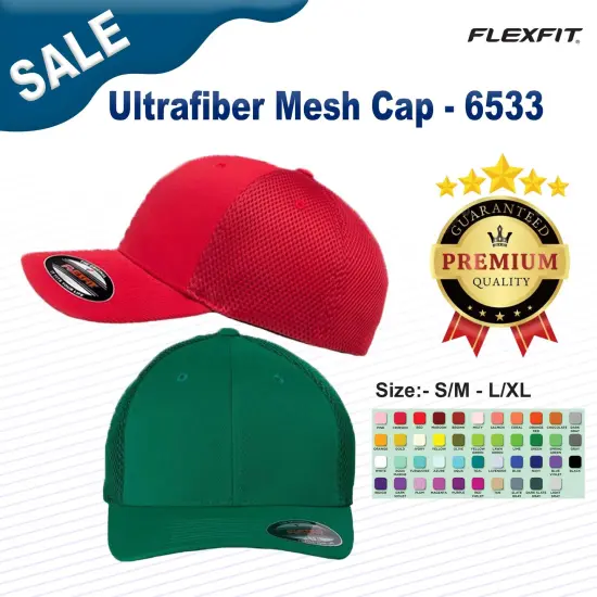 Flexfit&reg; Ultrafiber Mesh Cap Black {3}