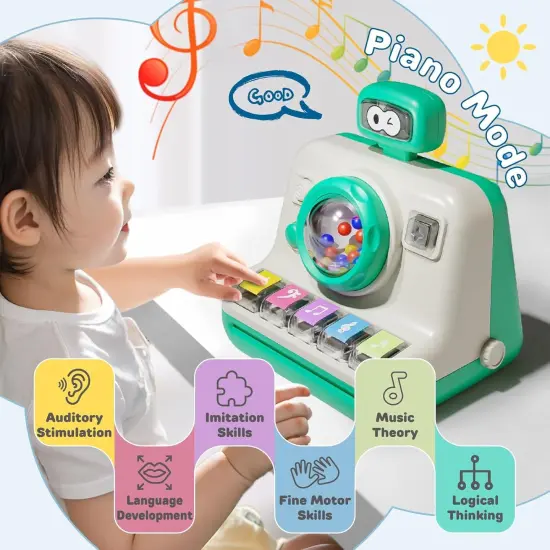 Baby Piano Musical Instruments Toys - Camera Themed Light Up Interactive Toys for Toddlers 1-3 Tummy Time & Infant Activity, 6-12 Month Toys First Birthday Gifts for Boys Girls Learning {3}