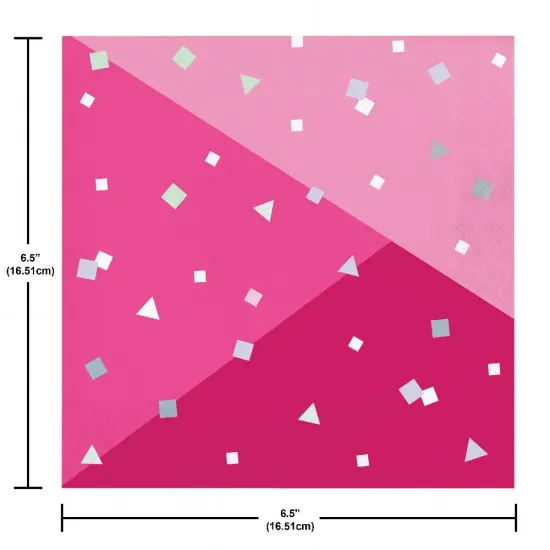Pink Party Foil Lunch Napkin (16/Pkg) {2}