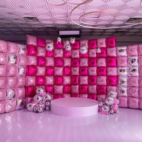 19 Inches Pink Metallic Foil Balloons Tunnel Arch Kit( Red and Pink) {5}