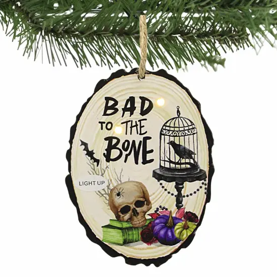 Ganz 4.5 Inch Halloween Light Up Ornament Halloween Tree Ornament , Halloween Decor Haunted Witch Bone Spider BAD {3}