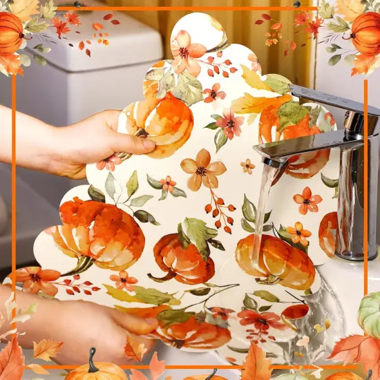 6 Pcs Fall Watercolor Placemats 12 x 17 Inches(Yellow) {4}