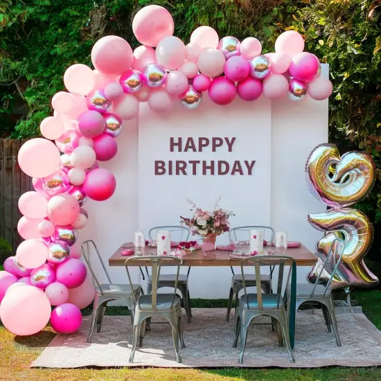 Pink and Silver Balloon Arch Kit (	Pink-silver ) {6}