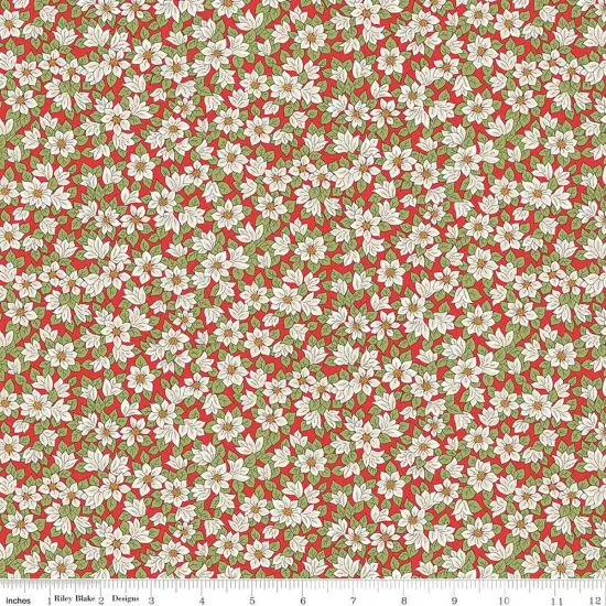 Peaceful Poinsettias in B (01667434b) | Festive Greetings | Liberty Fabrics | Riley Blake {1}