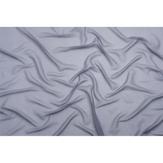 1 Yard Infinity Blue Crinkled Silk Chiffon Fabric Lightweight Sheer Material, 43 Inches Wide {3}