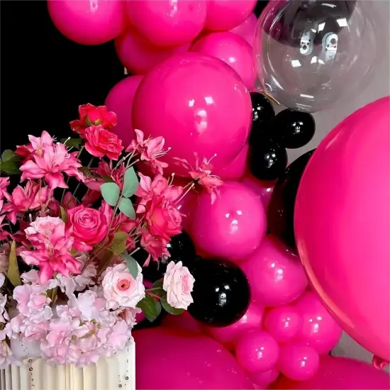 150pcs Hot Pink Balloons Different Sizes Pack (	Hot Pink) {3}