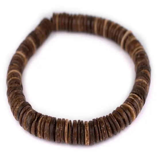 The Bead Chest Chocolate Disk Coconut Shell Beads (15mm) {3}