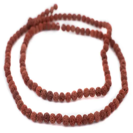 The Bead Chest Cinnamon Brown Volcanic Lava Beads (6mm) {3}