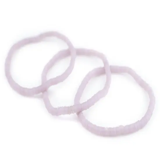 The Bead Chest Boho Stretch Bracelet, Light Grey - Stackable African Vinyl Heishi, Unisex for Men & Women {3}