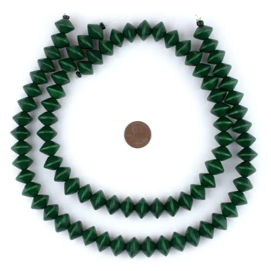 The Bead Chest Green Bicone Natural Wood Beads (10x15mm): Organic Eco-Friendly Wooden Bead Strand for DIY Jewelry, Crafts, Necklace and Bracelet Making {2}