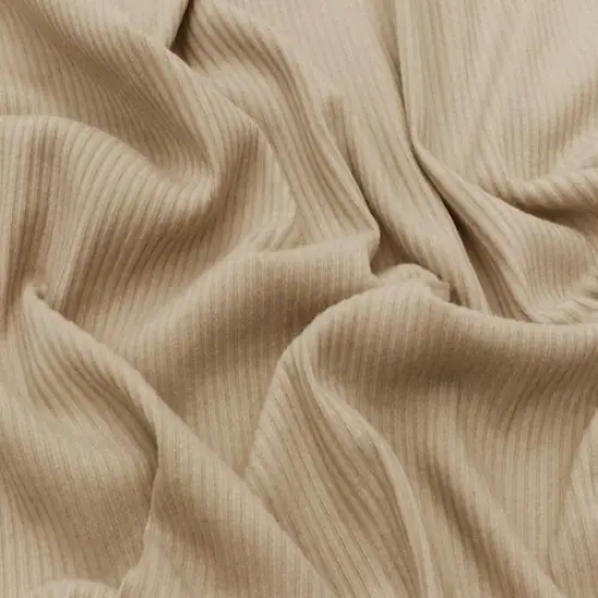 Taupe Beige Famous Make 4x2 Ribbed Stretch Yoga Wear Fabric By the Yard {1}