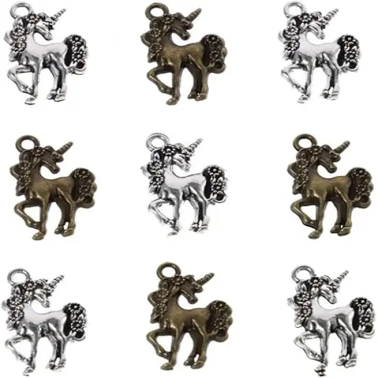 100Pcs Charms Unicorn Pendants {4}