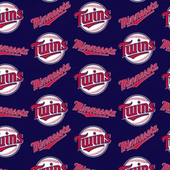 Licensed MLB Minnesota Twins Navy Cotton 6644-B Fabric by the Yard {1}