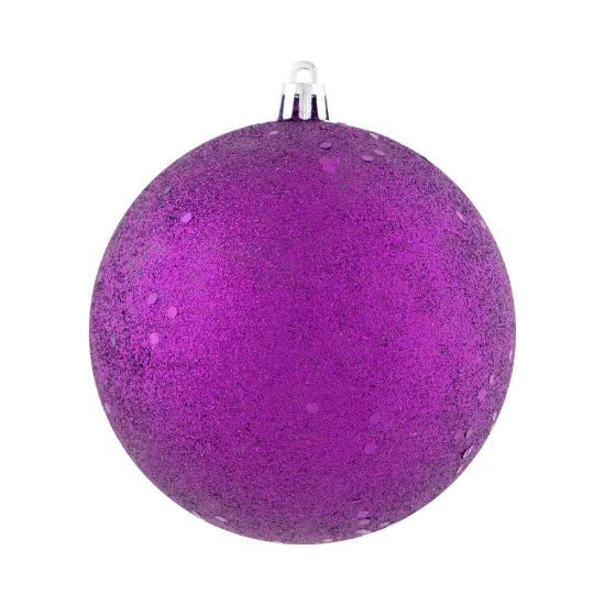 Northlight Shatterproof 4-Finish Christmas Ball Ornaments 4" (100mm) - Purple - Set of 12 {7}