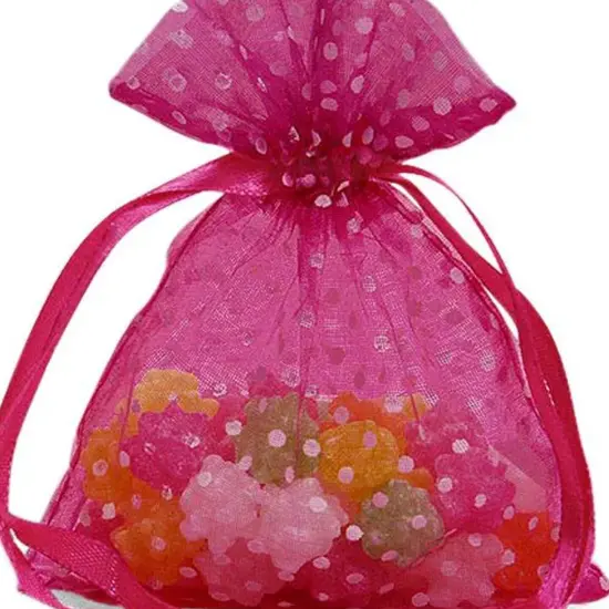 Polka Dot Organza Bag 4" x 5" Delightful and Durable {4}