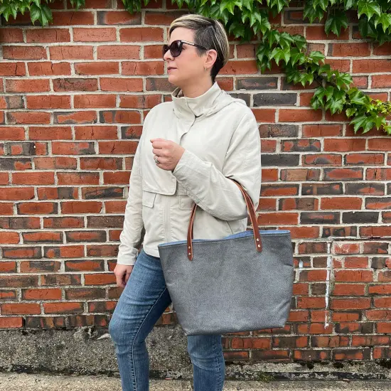 Crosscut Sewing Co.&reg; Market Tote Bag Sewing Project Kit for Beginners with Fabric, Instructions and Video Waved {6}