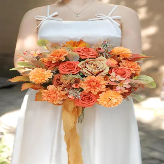Fall Orange Artificial Flowers {2}