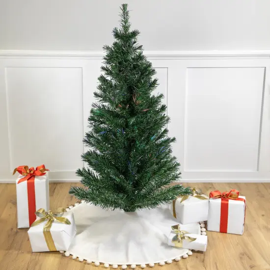 Northlight Pre-Lit Medium Multi-Color Fiber Optic Pine Christmas Tree - 4' Green {1}