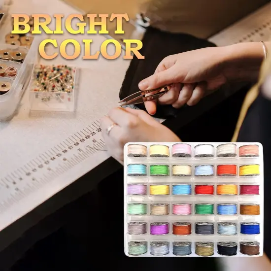 36Pcs Bobbins and Sewing Threads with Plastic Bobbin Case {2}