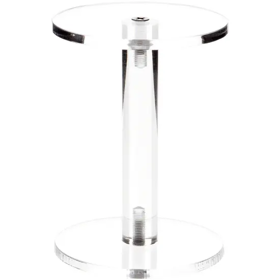 Plymor Clear Acrylic Round Barbell Pedestal Display Riser 4.25 inches (Height) x 4.5 inches (Depth) (3/16 inches thick) {1}