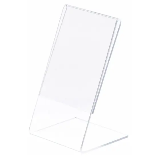 Plymor Clear Acrylic Sign Display / Literature Holder (Angled), 3" W x 5" H {1}