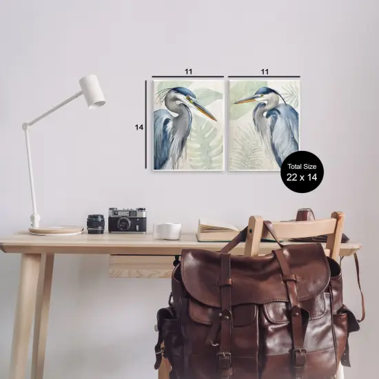 Stupell Industries Heron Palms Tropical Plants 2pc Wall Plaque Set By Kim Allen {3}