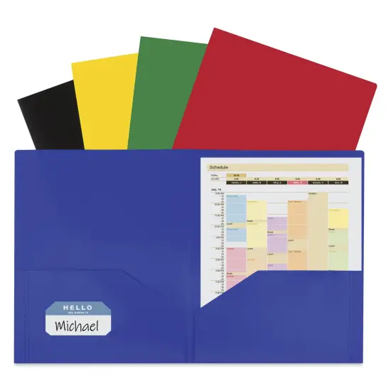 C Line Two-Pocket Folders - Assorted, 8-1/2" x 11", Pkg of 10 {1}