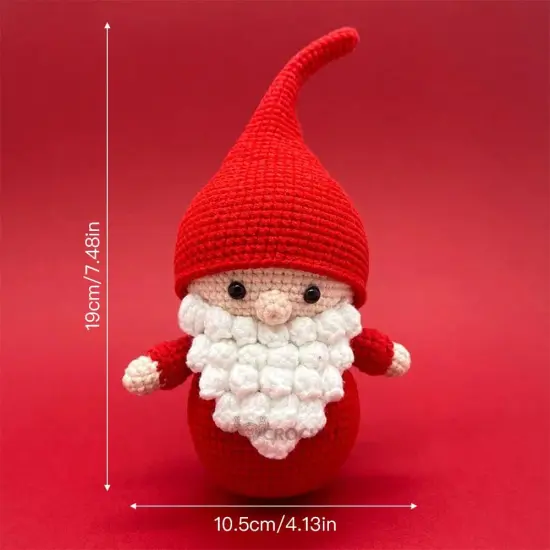 Christmas Gnomes Crochet Kit for Beginners, 2 Pcs Santa Claus Amigurumi Starter Kit {3}