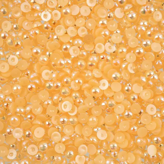 Crystal Lane DIY SS16(4mm) Plastic Pearl Flatback Rhinestones, 975pcs Orange AB {1}