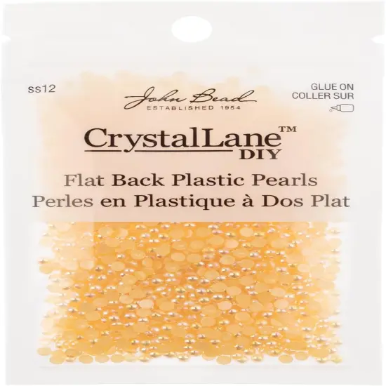 Crystal Lane DIY SS12(3mm) Plastic Pearl Flatback Rhinestones, 1850pcs Orange AB {3}