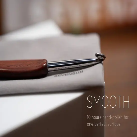 Mimosa 4mm Single Crochet Hook, Available in 0.6mm-6.5mm, Ergonomic Hand Polished Stainless Steel Inline Pointy Wood Handle Crochet Hook {3}