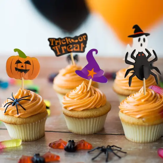 60 Piece Halloween Decoration Cupcake Toppers {3}