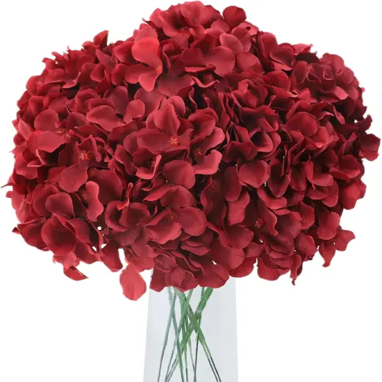 Burgundy Artificial Flower Bouquets - 10pcs Heads {1}
