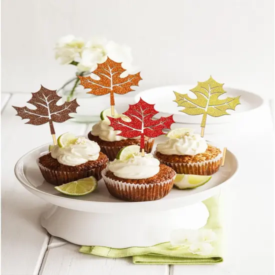 Maple Leaf Cupcake Toppers {4}