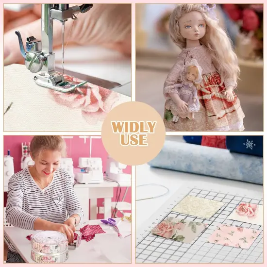 100 Pcs Vintage Pink Rose Quilting Fabric Roll 2. 56 Inch {5}