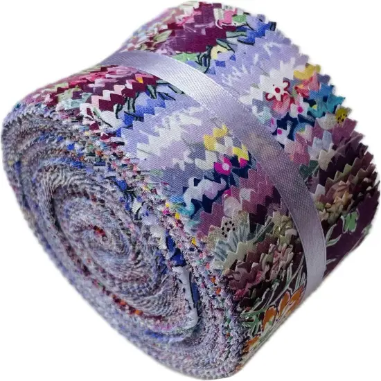 40 Pre-Cut Jelly Roll Cotton Fabric Strips - 10 Assorted Floral Prints (2.5 x 44 Inch) {1}