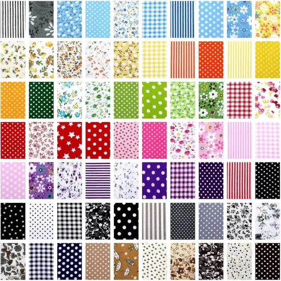 100 Pcs 8 x 8 Inch Cotton Fabric Squares Multicolor Precut Quilting Fabric {6}