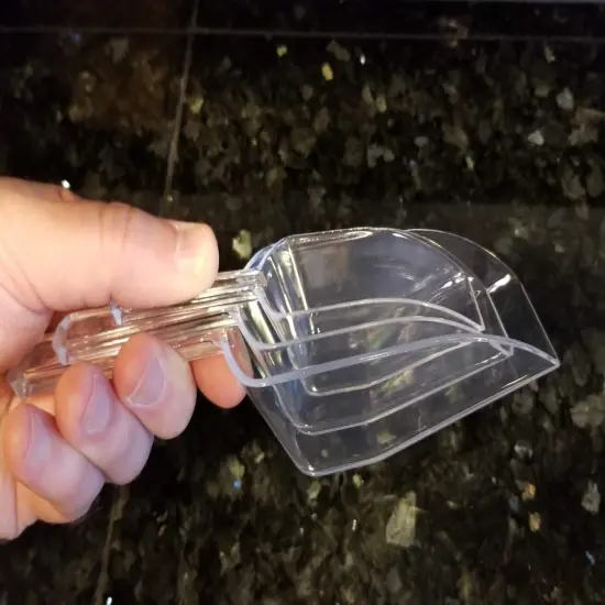 Handy Housewares 3 Piece Clear Plastic Kitchen Scoop Set - Nesting Sugar Scoop Set for Cereal, Oatmeal, Coffee, Powder {4}