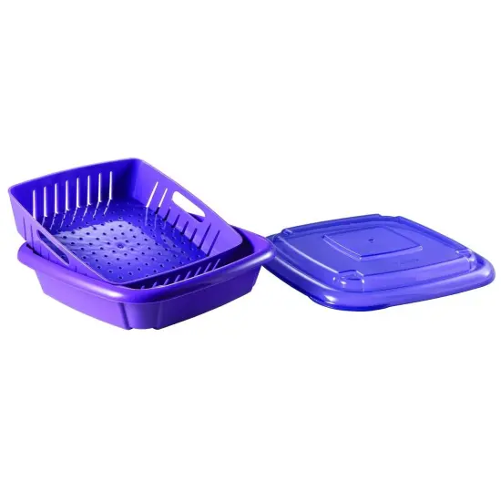 Hutzler 3-in-1 Bitty Box Berry Keeper, Berry Colander & Saver Container, 9oz / 1 Cup Capacity Purple {1}