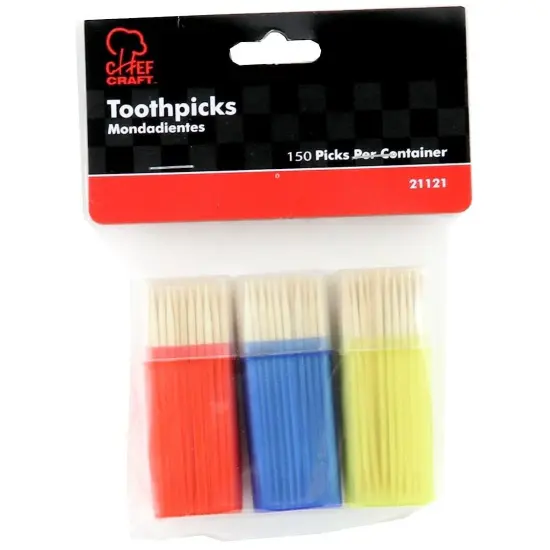 Chef Craft 3pc Toothpick Holder Set with 450 Natural Bamboo Toothpicks {3}
