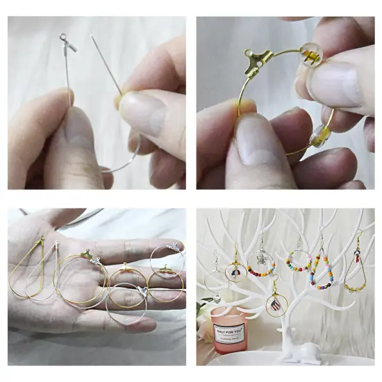 XKCWXY 483Pcs Earring Making Kit with Beading Hoop Earring Finding Component Accessories,Earring Hooks,Jump Rings,Earring Backs for Jewelry Making DIY Craft {4}