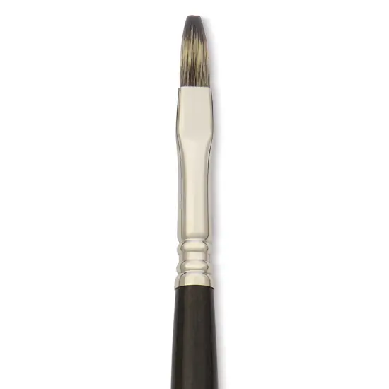 Escoda Vintage Synthetic Brush - Flat, Long Handle, Size 6 {1}