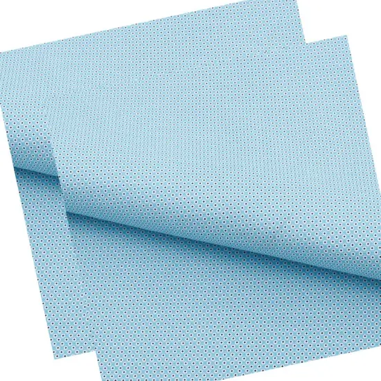 Flowers Dots Printed on Recycled Spandex Fabric Turquoise/White {6}