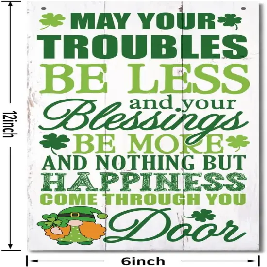 Hanging St Patricks Day Wood Decor Sign, Irish Prayer Printed Wood Wall Art Sign, Irish Home Signs Decor, Hanging Door Wood Sign, Irish Blessing Sign, St Patricks Day Decor, Rustic Farmhouse Decor {3}