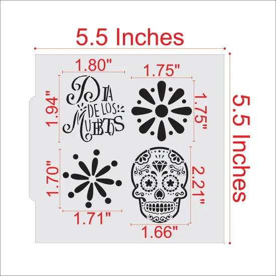 Sugar Skull 4 Piece Cookie Stencil Bundle {2}