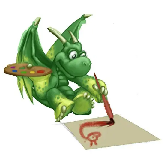 Cute Dragon Painting Edible Icing Image Cake Topper (1/4 Sheet (8x10)) {1}