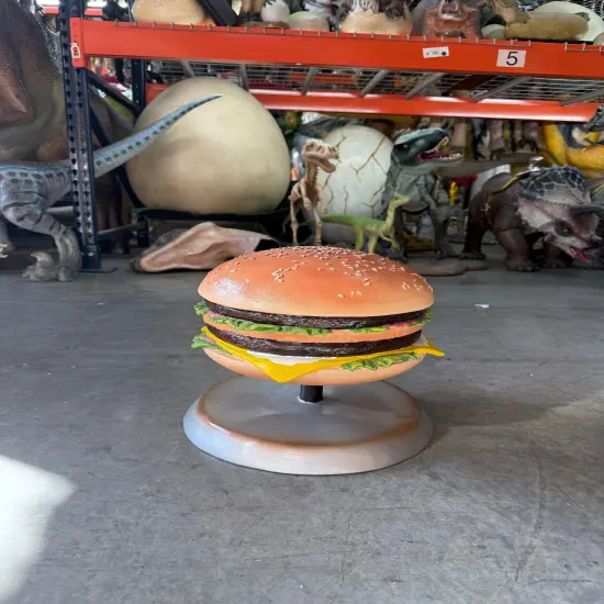Double Cheeseburger On Stand Over Sized Statue {6}
