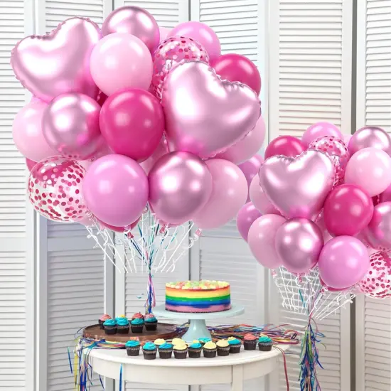 12 Inch 50Pcs Hot-Pink Pastel Balloon (Pink Heart) {3}