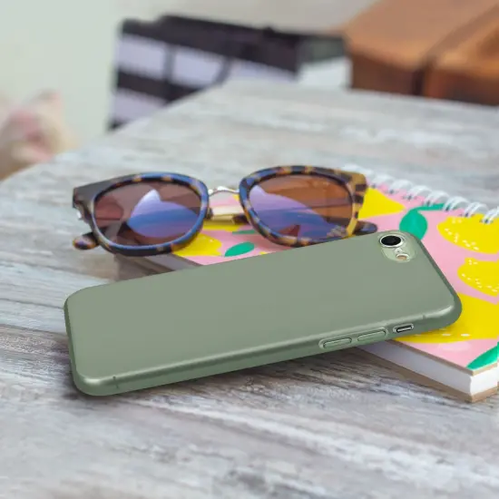 Translucent Matte Case For iPhone SE 2020 (2nd Gen), Semi-Transparent Smooth Touch Soft TPU Thin Cover Green, by Insten {6}